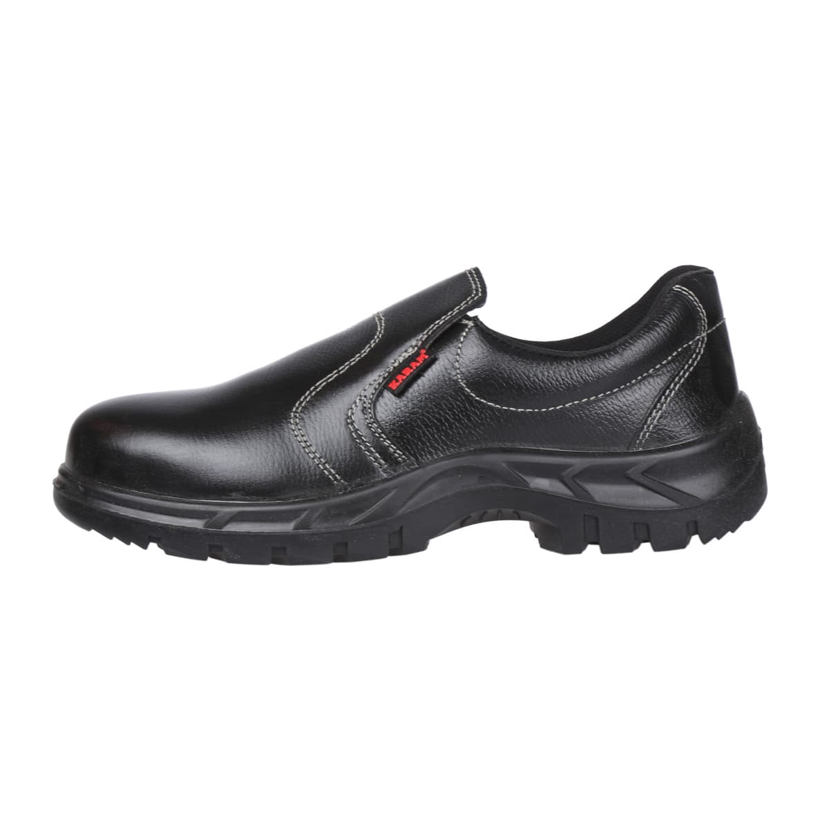 Karam Men's Executive Leather Safety Shoe - Steel Toe (Black), FS04BL