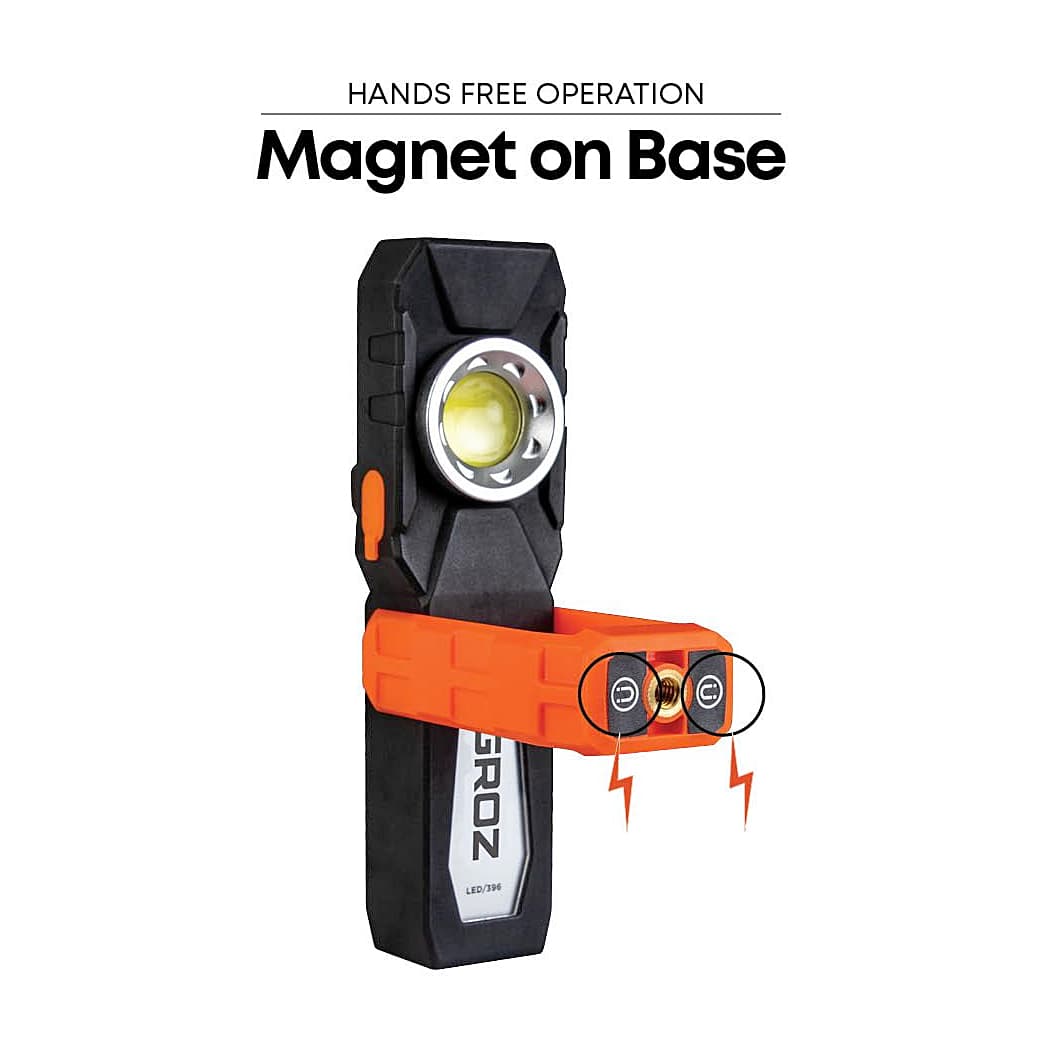 Groz 500 Lumens Worklight with Intensity Control & Battery Display, LED/396
