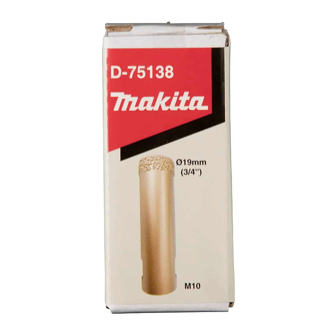 Makita 19 mm Dia x M10 mm Vacuum Brazed Diamond Core Bit, D-75138