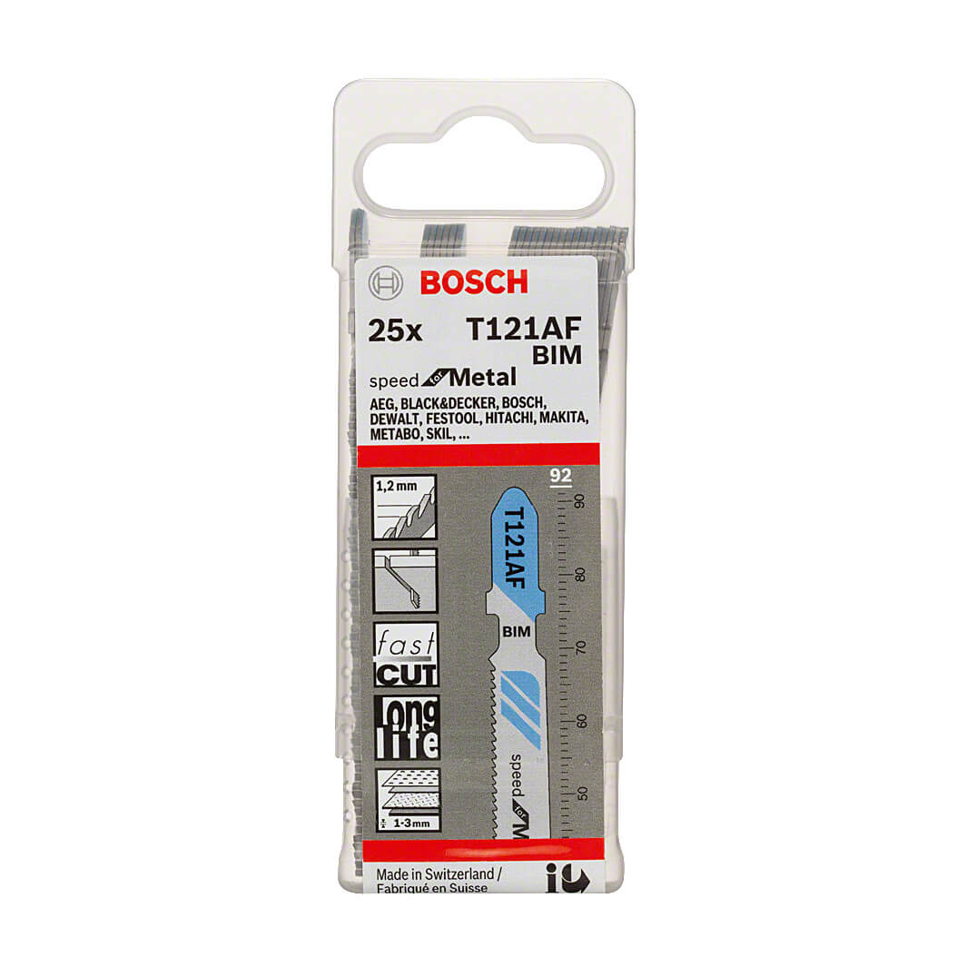 Bosch 92 mm Jigsaw Blades Speed for Metal (T 121 AF), 2 608 636 700