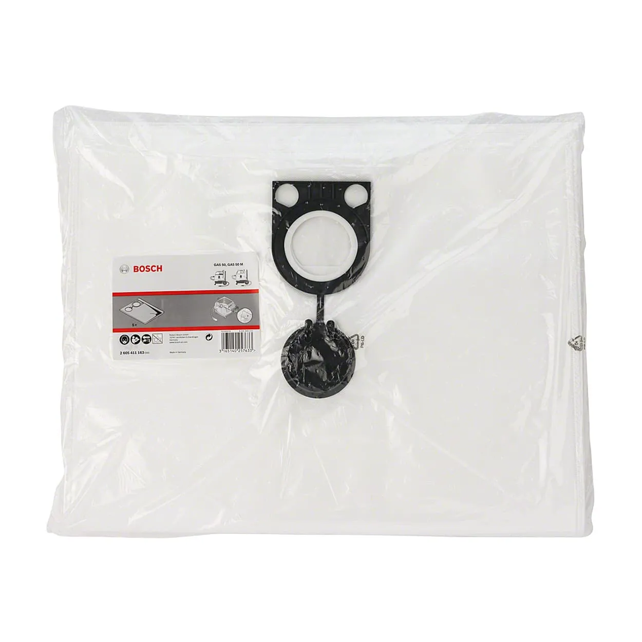 Bosch Paper Fleece Filter Bag (Pack of 5 Pcs), 2 605 411 163