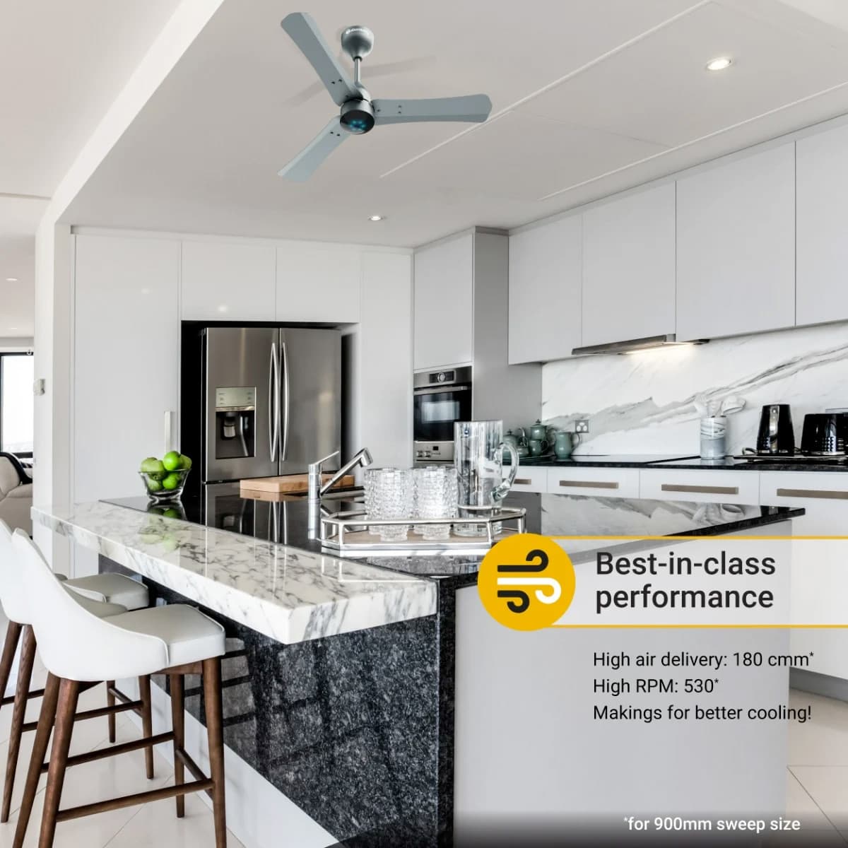 Atomberg Renesa+ 900 mm Energy Efficient Dust Resistant Ceiling Fan With BLDC Motor & Remote (Sand Grey)