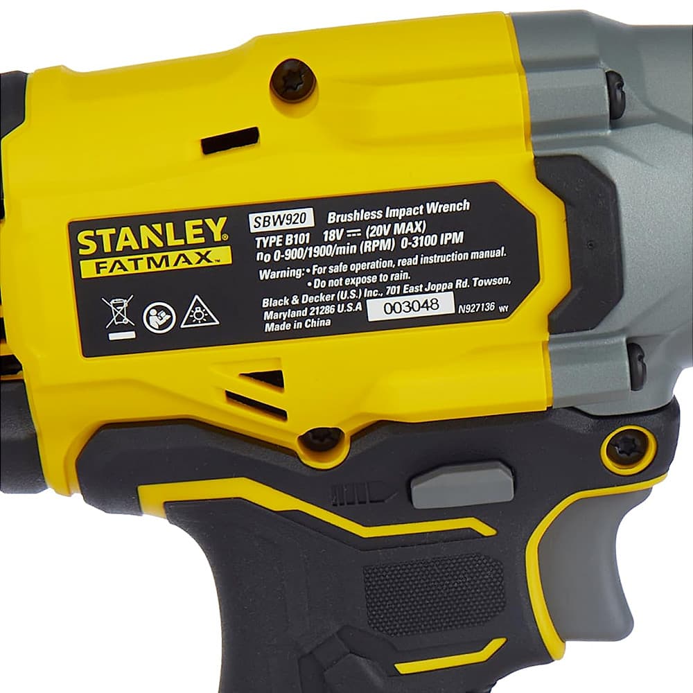Stanley Fatmax 20V Cordless Brushless Impact Wrench (Bare Unit), SBW920-B1