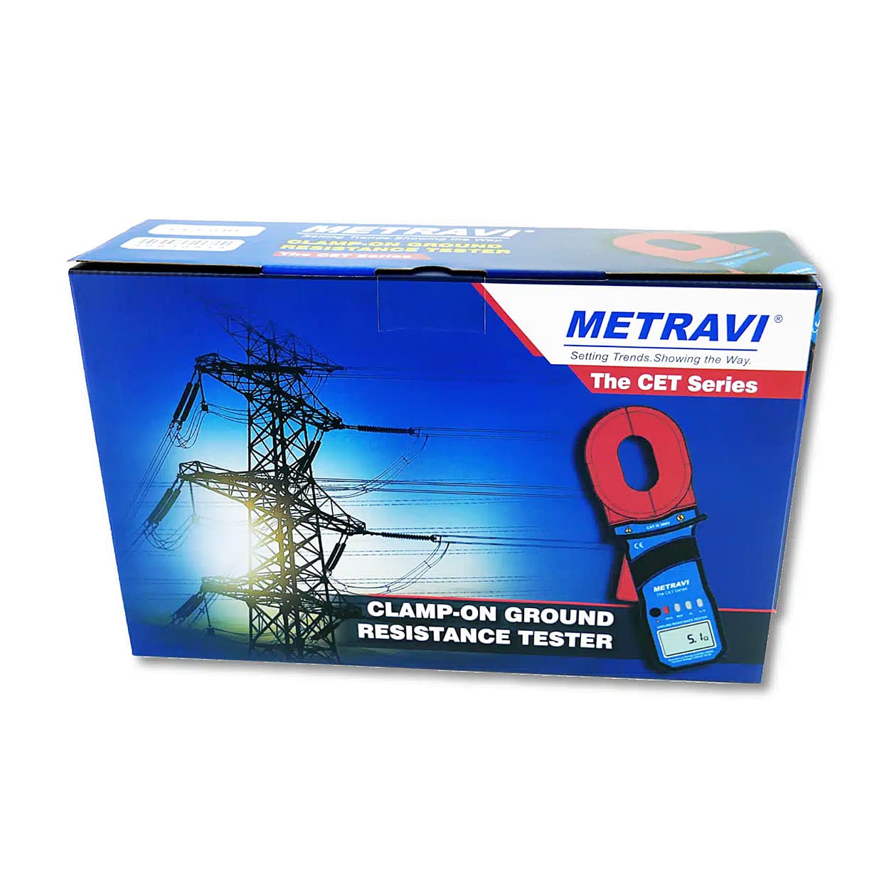 Metravi 4 Digits / 0.01Ohm - 1500Ohm Clamp-On Earth & Ground Resistance Tester With Bluetooth (Leakage Current Measurement Up To 35A), CET-04B