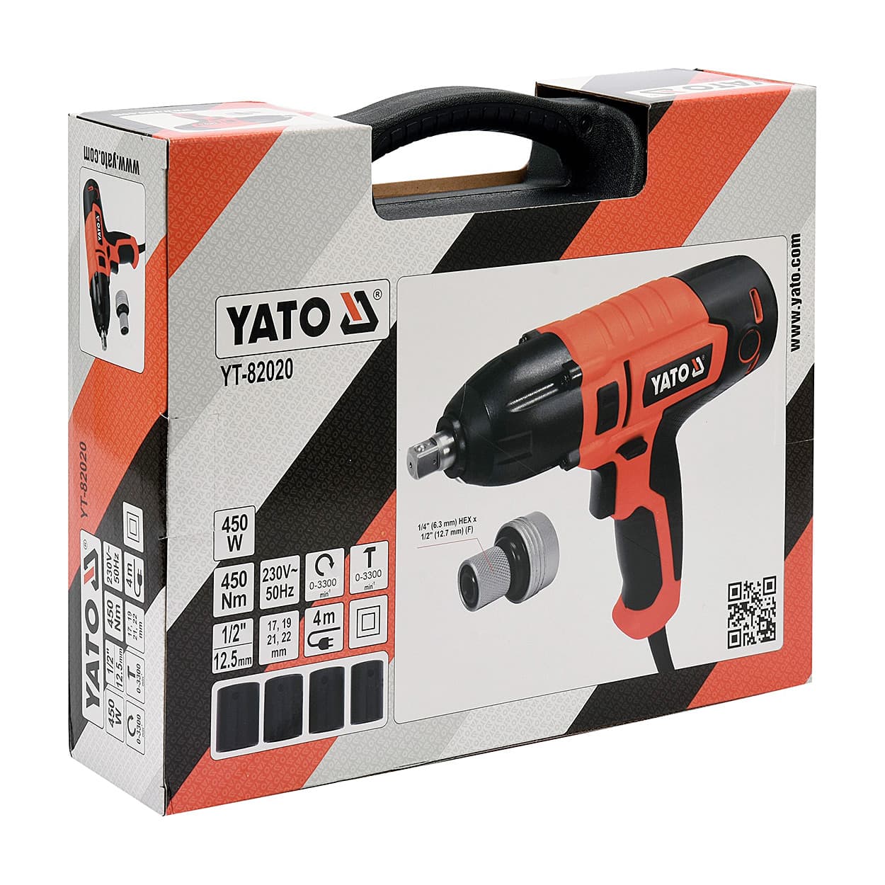 Yato 1/2 Inch 450W / 450 N.m Electric Impact Wrench, YT-82020