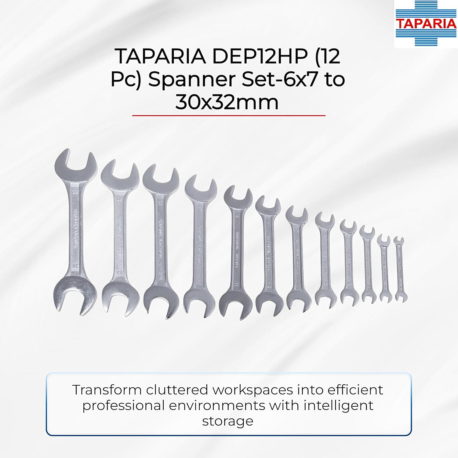 Taparia 12 Pcs Double Ended Open Jaw Spanners Set (Hanger Packing), DEP12HP