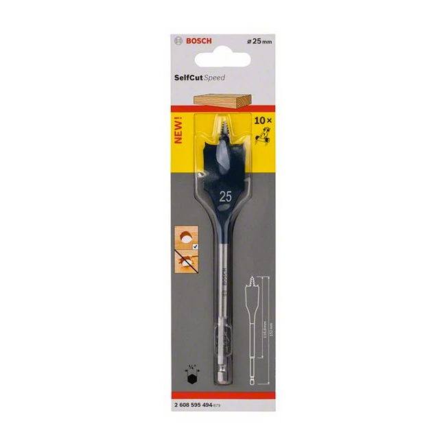 Bosch 25 mm Wood Spade Bit For Self Cut, 2 608 595 494
