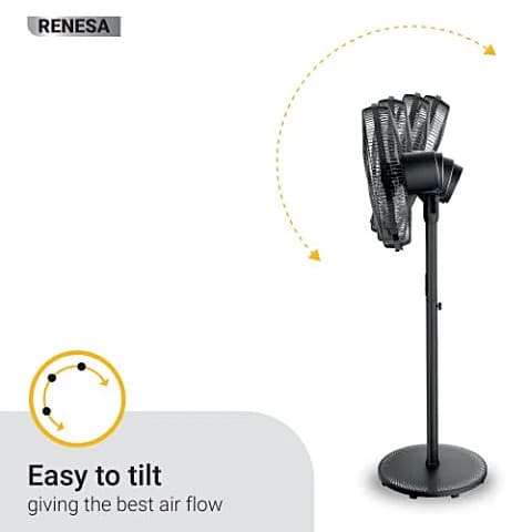 Atomberg Renesa Pedestal Fan 400 mm BLDC Motor Energy Saving With Remote Control (Black)