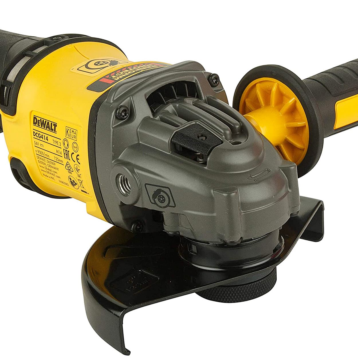 Dewalt 54V XR Flexvolt 125mm Cordless Angle Grinder (Bare)-Perform & Protect Shield, DCG414NT-XJ