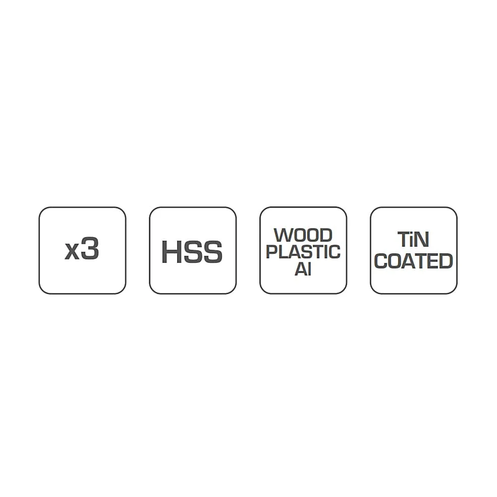 Hogert 3 Pcs Drill Saw Bits Set, HT6D336