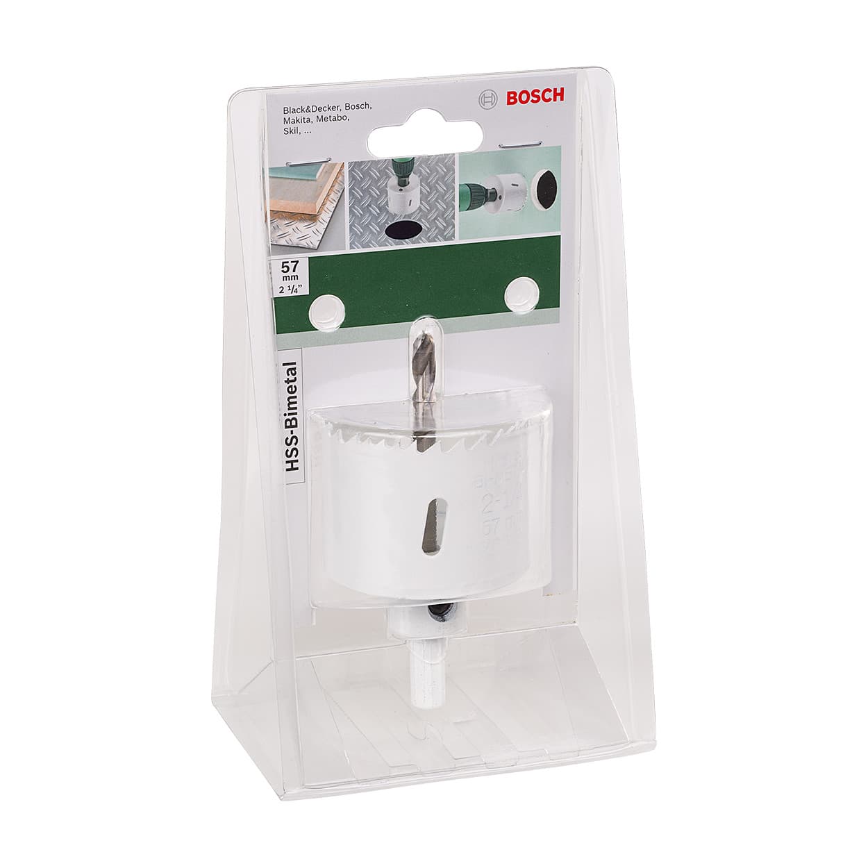 Bosch 57 mm HSS Bi-Metal Holesaw with Adaptor, 2 609 255 610