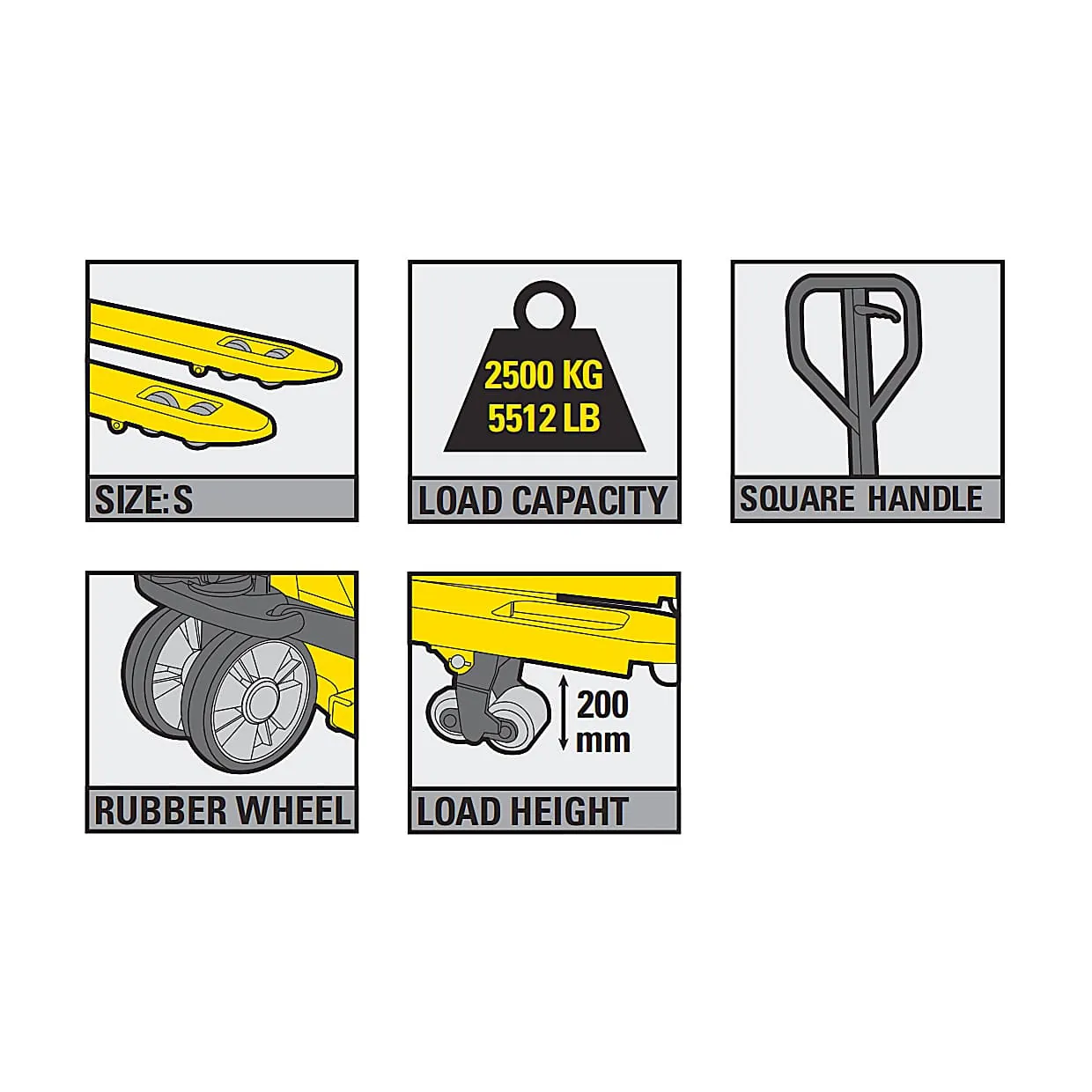 Stanley 2500 Kg Industrial Pallet Hand Truck (Short Forks), SXWT-CPT-25XXS