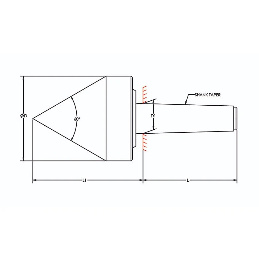 Tooltech MT-2 / 0-2-1/2'' Pointed Pipe Center, MT-2 0-2 1/2''