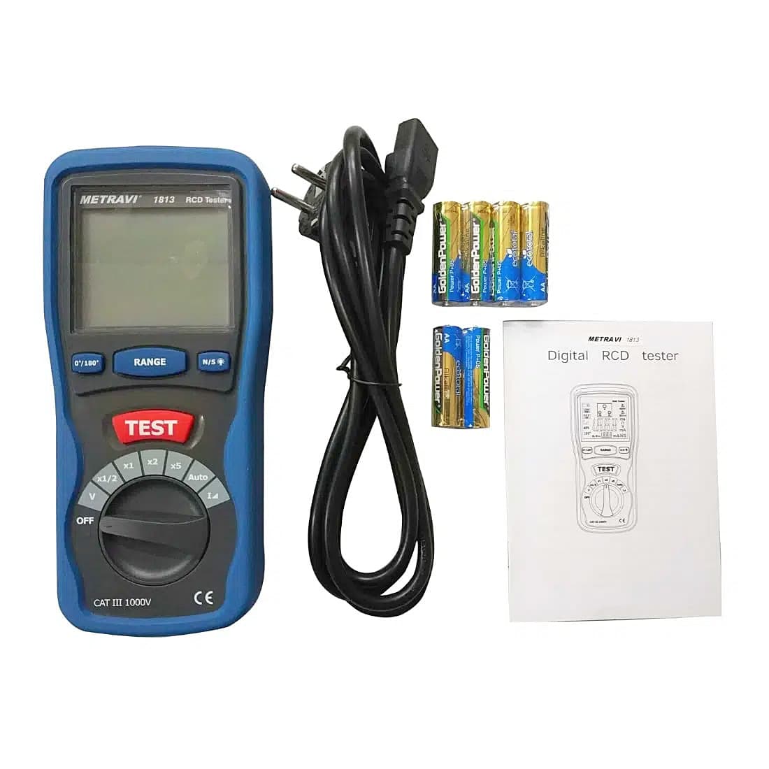 Metravi 3 Digits / 1000mA Current Rating Digital ELCB / RCCB Tester, 1813