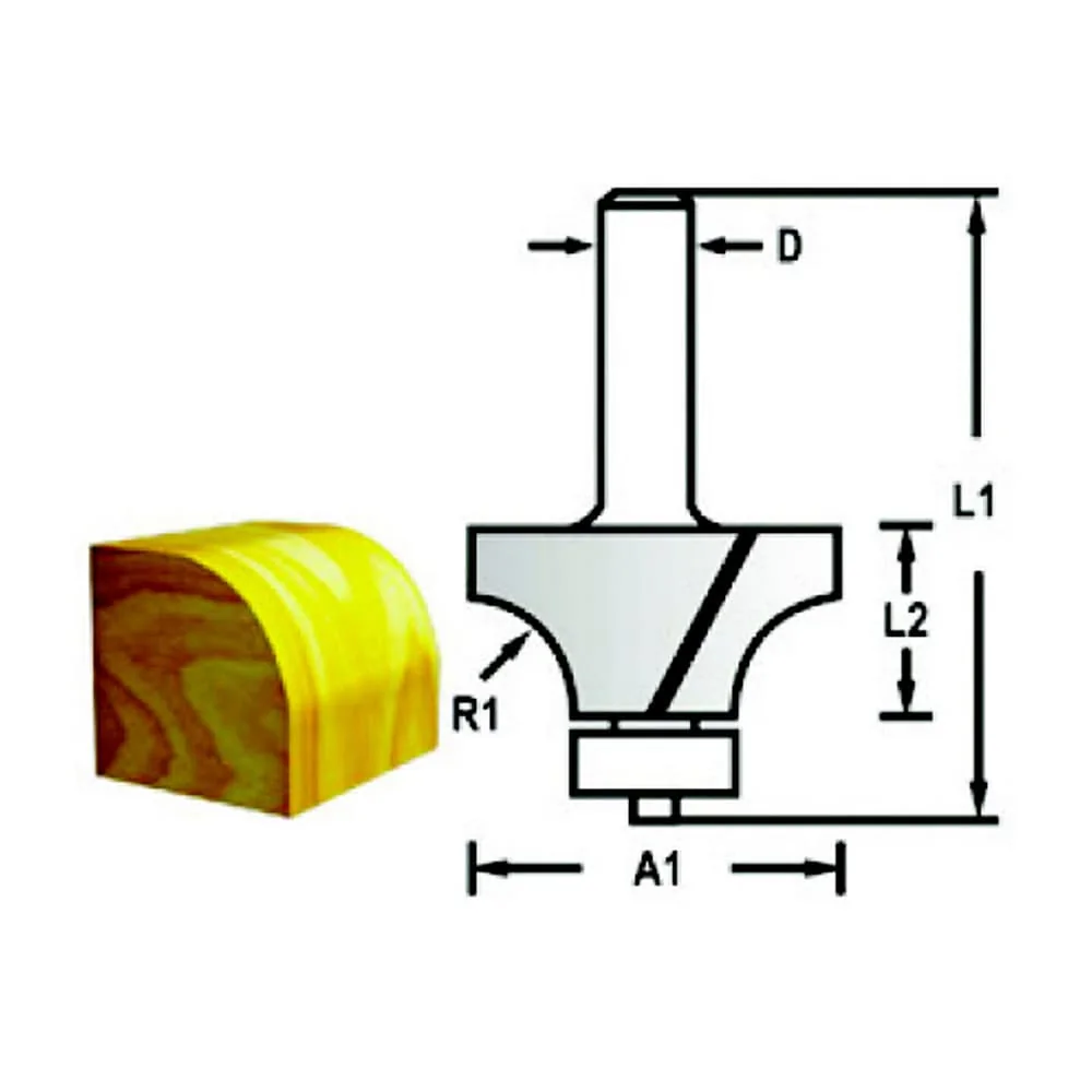 Makita 12 mm Router Bit (Roundover Bit), D-68529