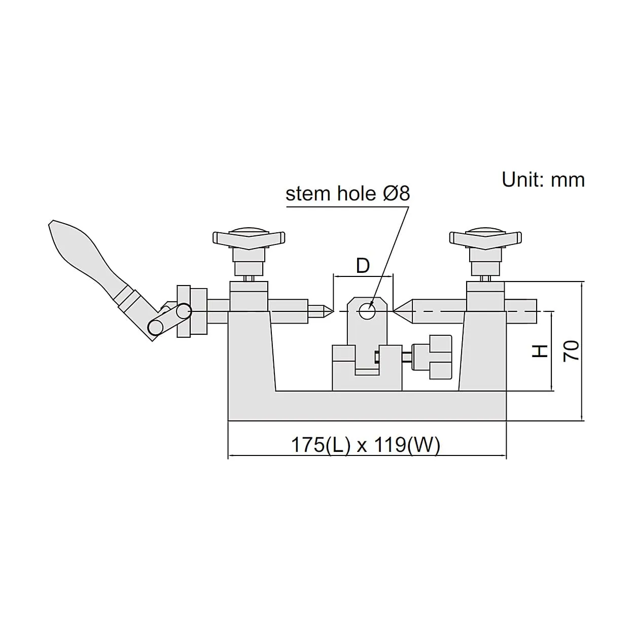 Insize 35 - 100 mm Mini Bench Center, 4721-75A
