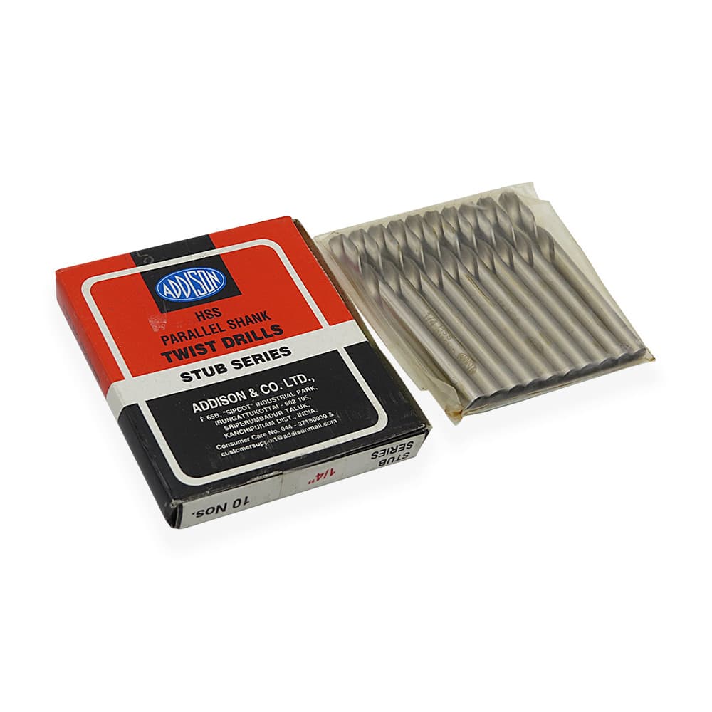 Addison 9.20 x 84 mm HSS Parallel Shank Twist Drills (Stub Series)