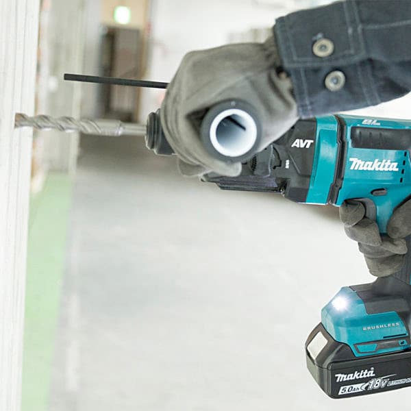 Makita 18V LXT BL / 18 mm (11/16") SDS-PLUS Cordless Combination Hammer with Rapid Charger & 2 Pcs 5.0Ah Batteries, DHR182RTJ