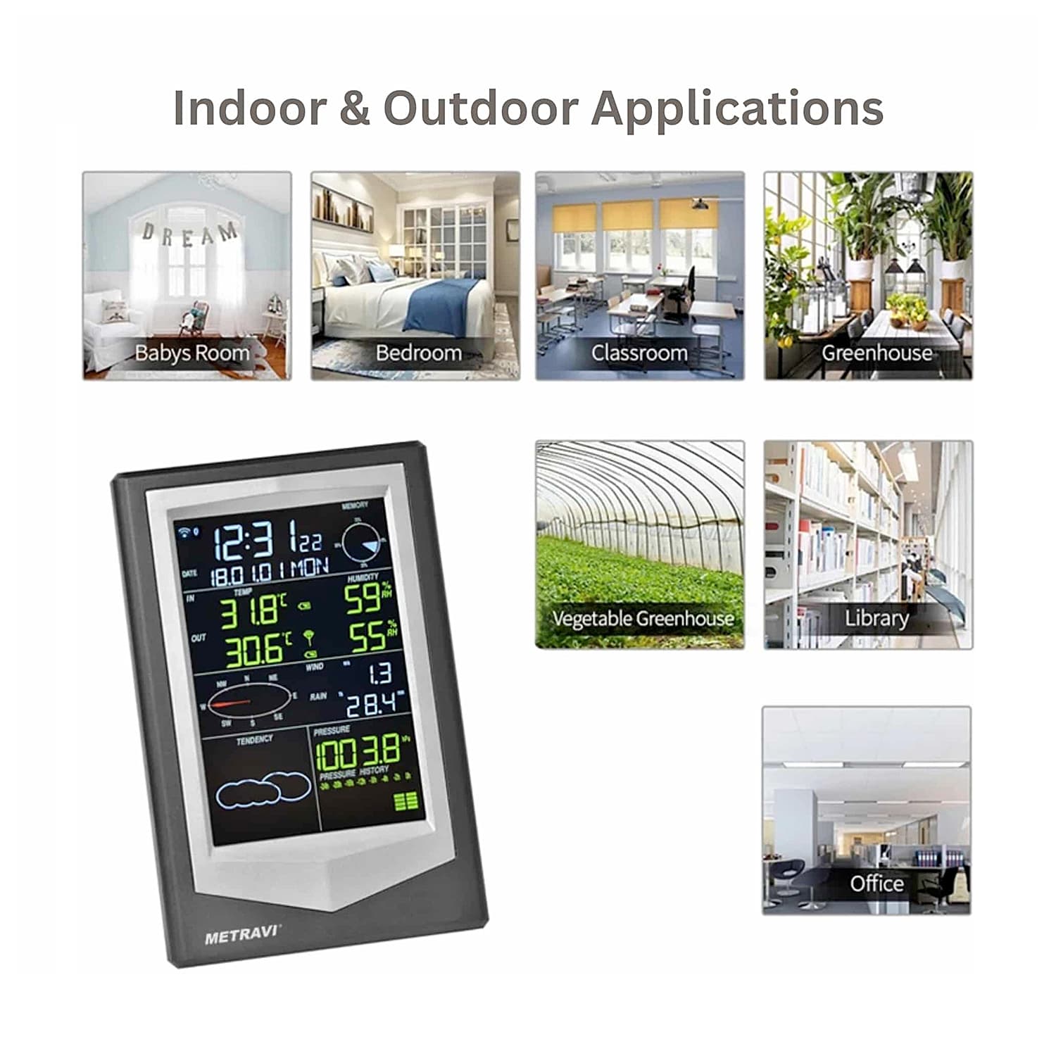 Metravi 600 to 1100hpa Wireless Weather Station, WS-1479
