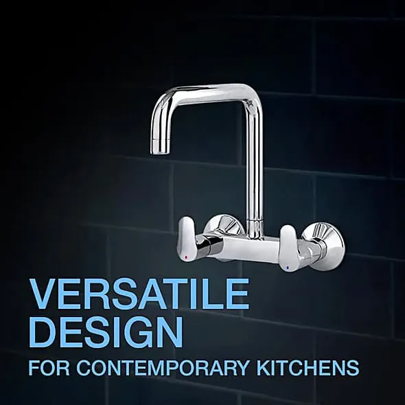 Kohler July Wall Mount Kitchen Mixer In Polished Chrome Finish, K-20591IN-4-CP