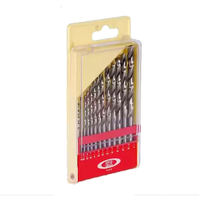 JK 1/16 - 1/4 Inch / 13 Pcs Ground Flute HSS Straight Shank Jobber Drill Bit Set, SD7709926