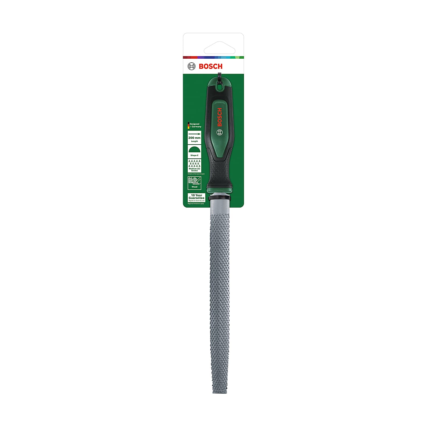 Bosch 200 mm / 8 inch Half-Round Wood Rasp File, 1 600 A03 DS3
