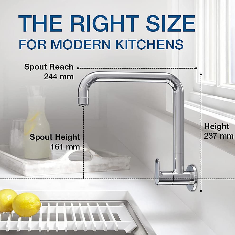 Kohler July Wall Mount Cold Only Kitchen Faucet In Polished Chrome Finish, K-20588IN-4-CP