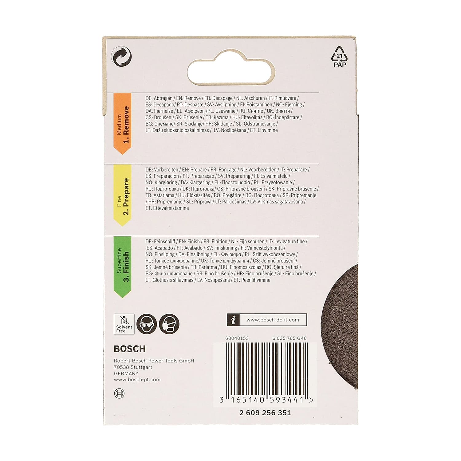 Bosch 97 x 120 x 12 mm DIY Contour Sanding Pad - Super Fine Grit (Pack of 2 Pcs), 2 609 256 351