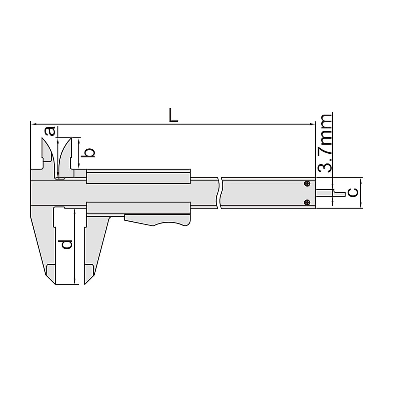 Insize 150 mm / 6 inch Vernier Caliper with Thumb Clamp, 1223-1502