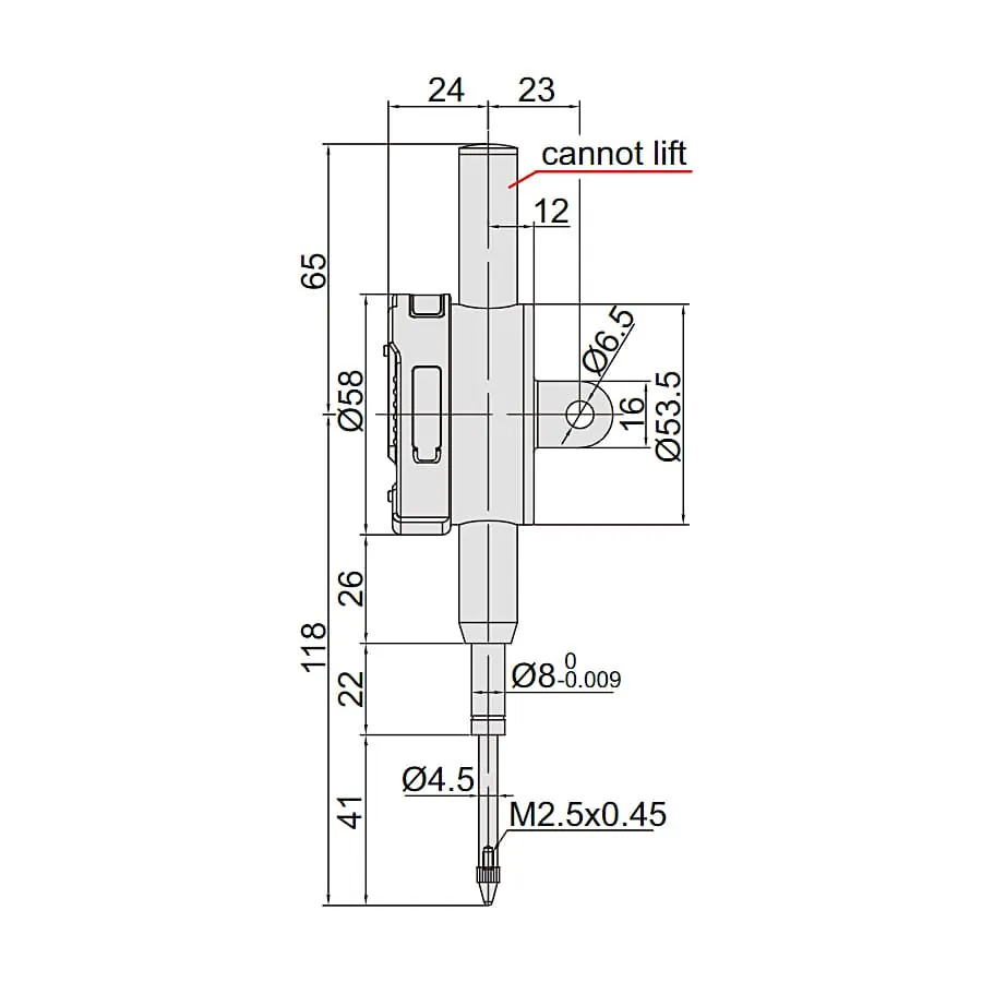 Insize 0 - 25.4 mm / 1 inch Flat Back Digital Indicator (Standard Type), 2112-25F