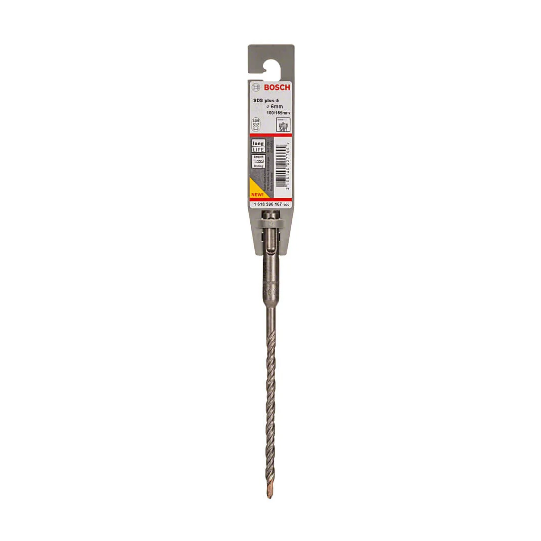Bosch 6.00 x 165 mm SDS Plus-5 Drill Bits, 1 618 596 167