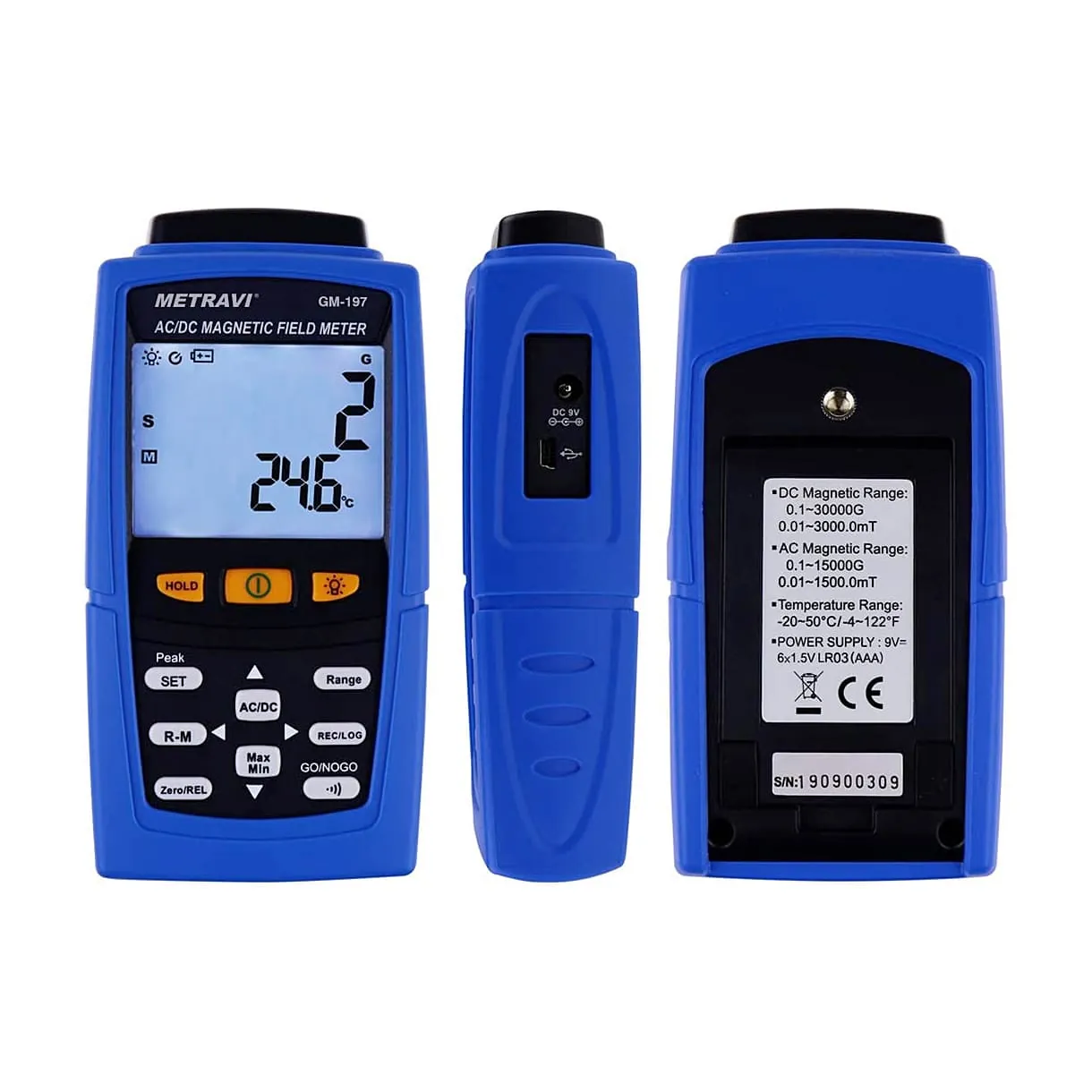 Metravi 3000mT / 30000G Static Cum Electromagnet Gauss Meter, GM-197