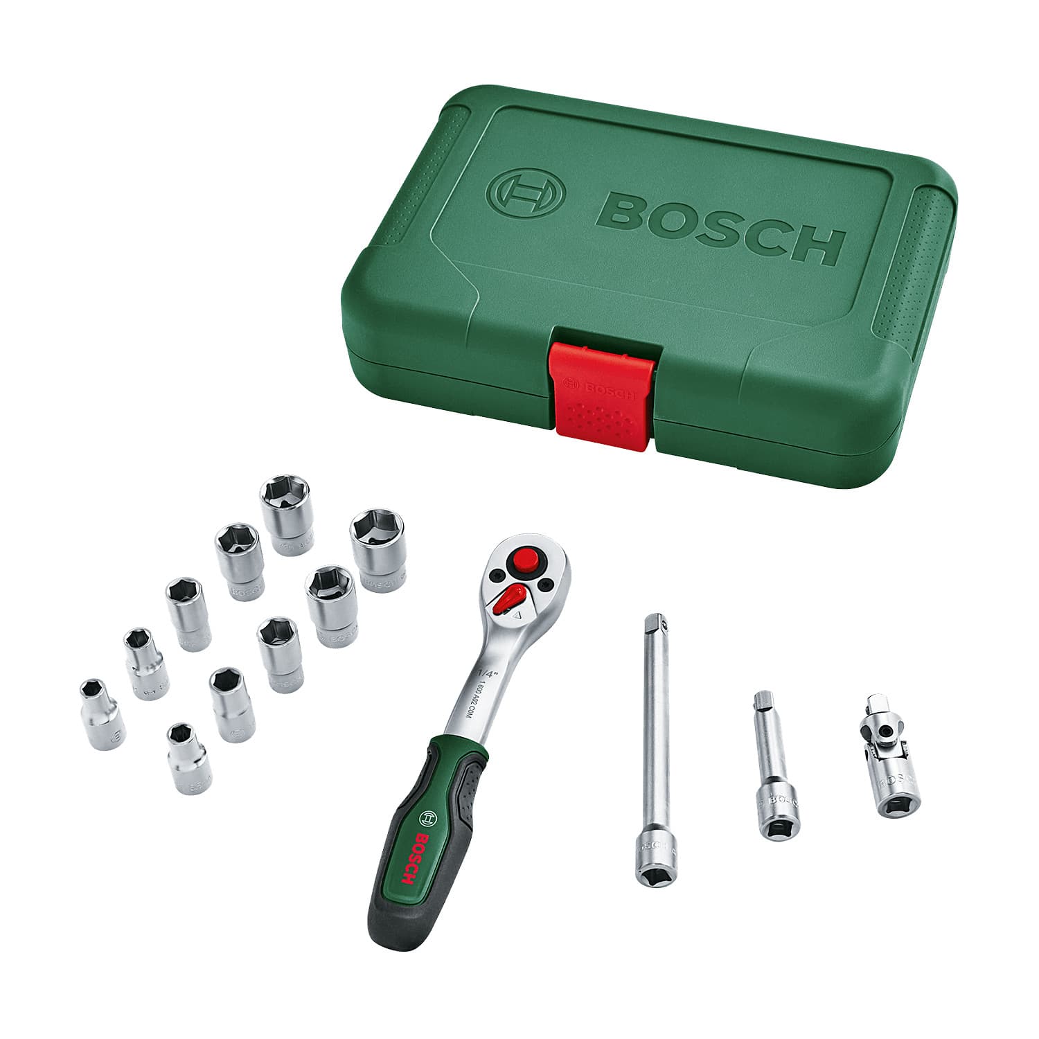 Bosch 14 Pcs 1/4 Inch Sq. Drive Socket Set, 1 600 A02 BY0