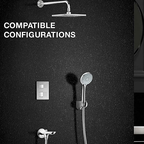 Kohler Autosense 235+ Geometric Thermostatic Recessed Bath & Shower Square Trim In Polished Chrome Finish, K-20742IN-9FP-CP