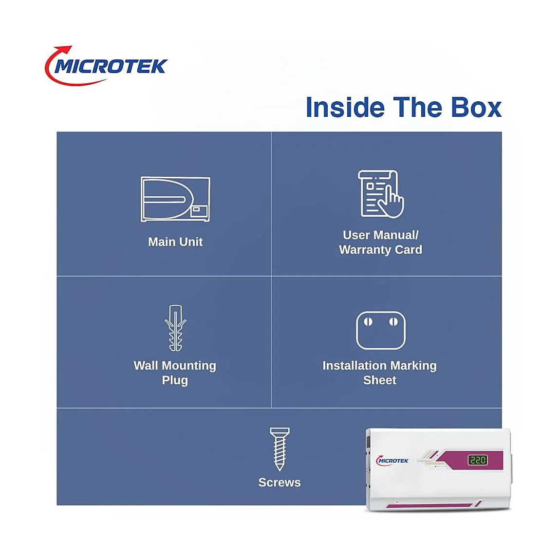 Microtek PEARL EM 4090 90-300V Automatic Voltage Stabilizer for Air Conditioners (A.C.) upto 1.5 Ton, 899-081-4090