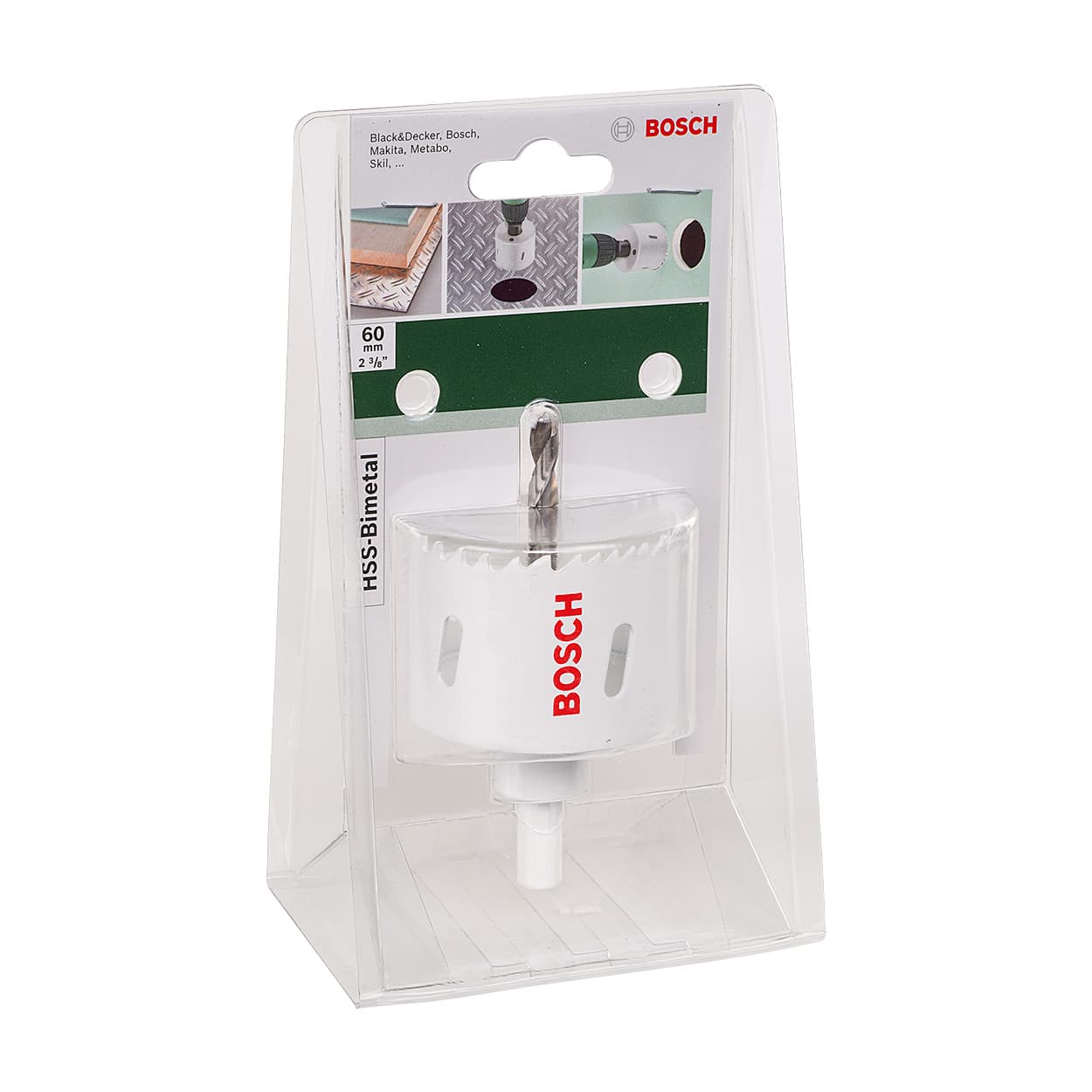 Bosch 60 mm HSS Bi-Metal Holesaw with Adaptor, 2 609 255 611