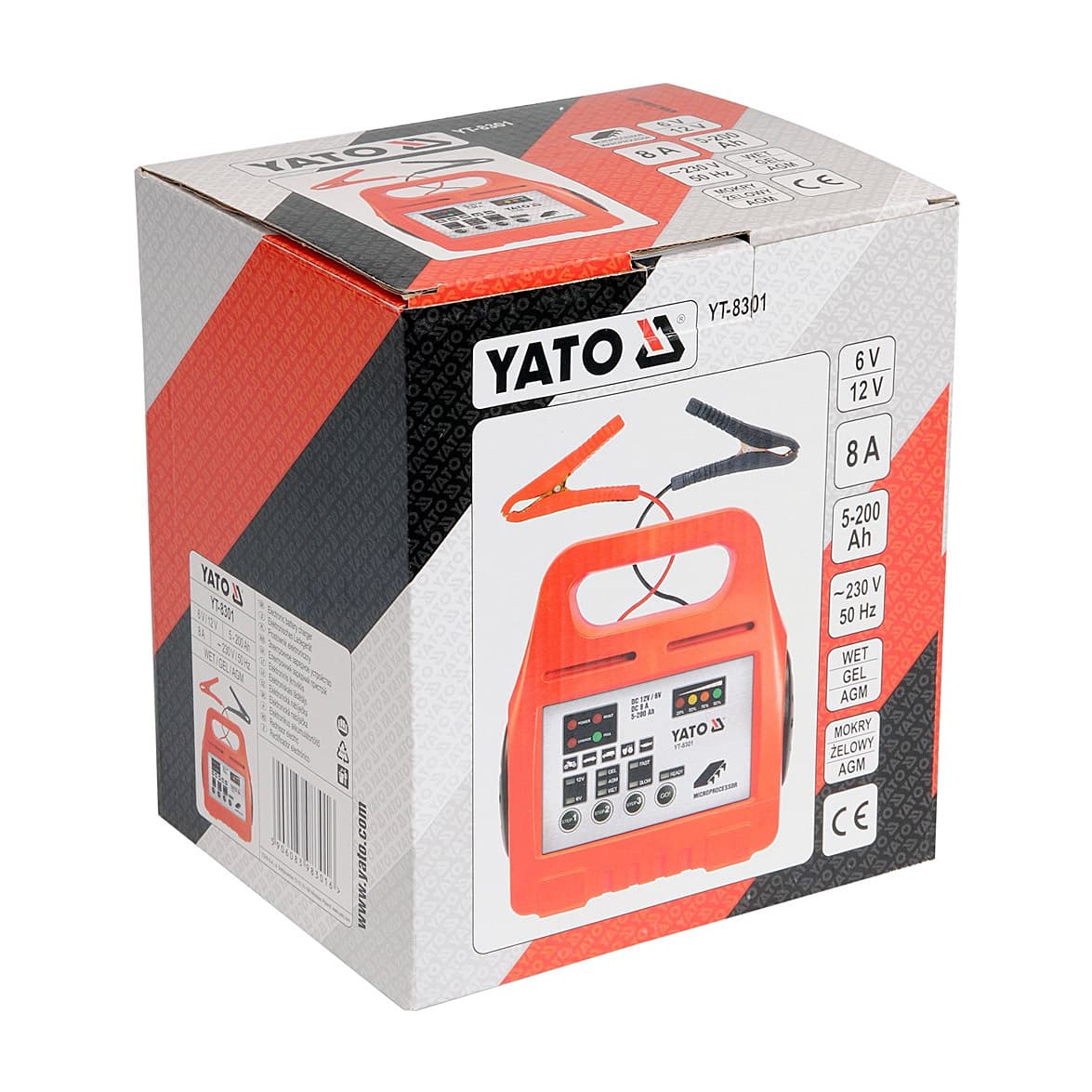 Yato 6 V/ 12 V Digital Battery Charger, YT-8301