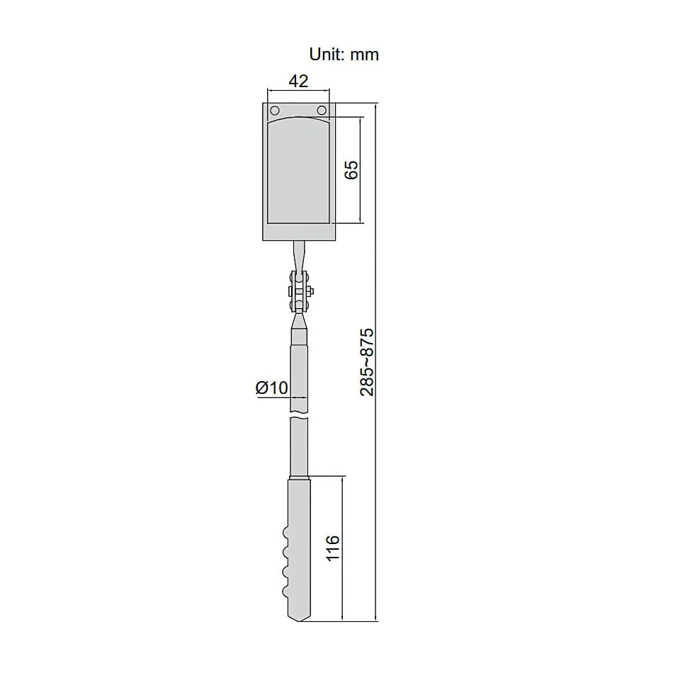 Insize 65x42 mm Telescoping Inspection Mirror (With Illumination), 7162-1