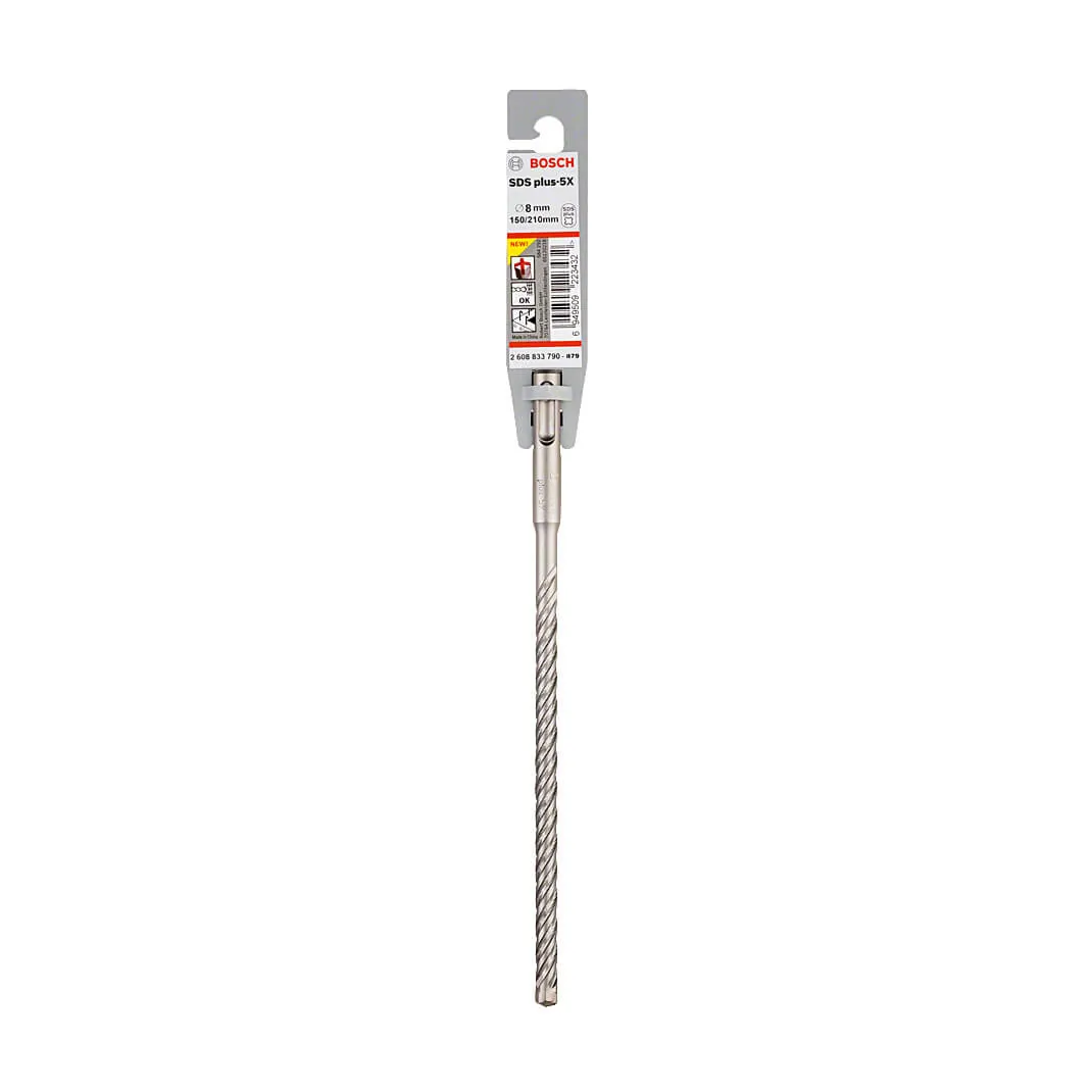Bosch 8.00 x 150 x 210 mm SDS Plus-5X Hammer Drill Bits, 2 608 833 790