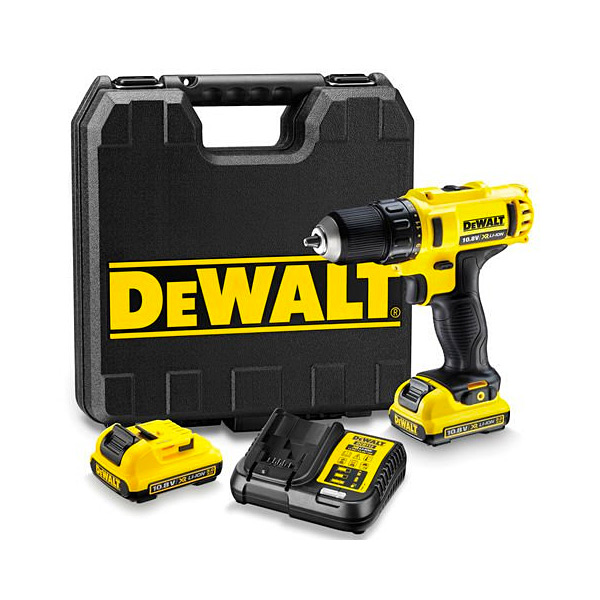 Dewalt 10.8V / 10mm XR Lithium-Ion Cordless Hammer Drill/Driver with 2x2.0 Ah Batteries Included, DCD710D2-IN
