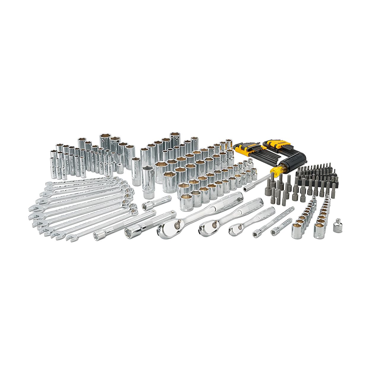 Dewalt 205 Pcs 1/4 , 3/8 & 1/2 Inch Sq. Drive 6 Pt Mechanics Tool Set, DWMT81534-1