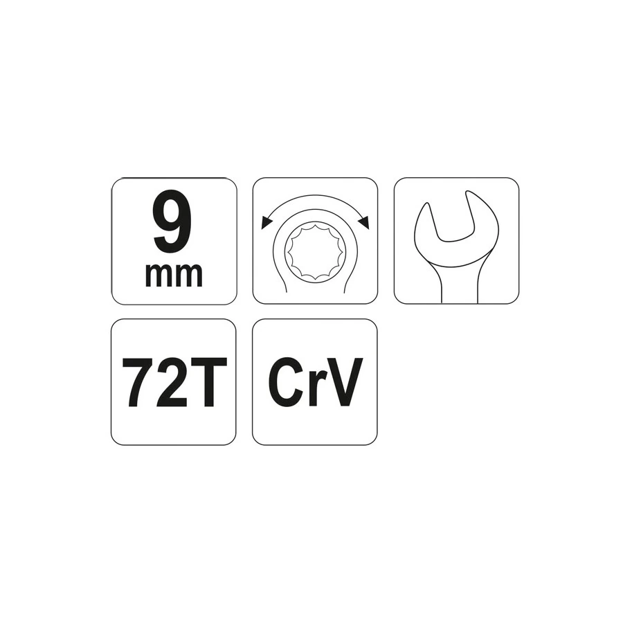 Yato 9 mm Combination Ratchet Wrench, YT-01909