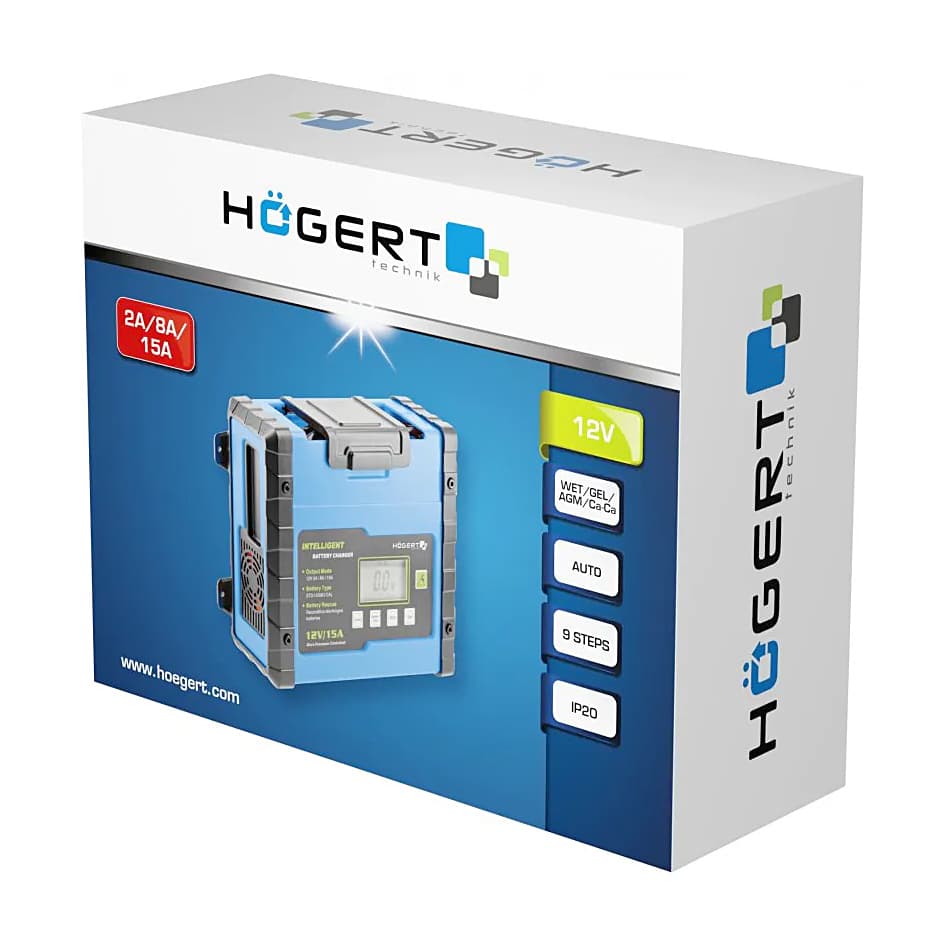 Hogert 12V Electronic Battery Charger, HT8G613
