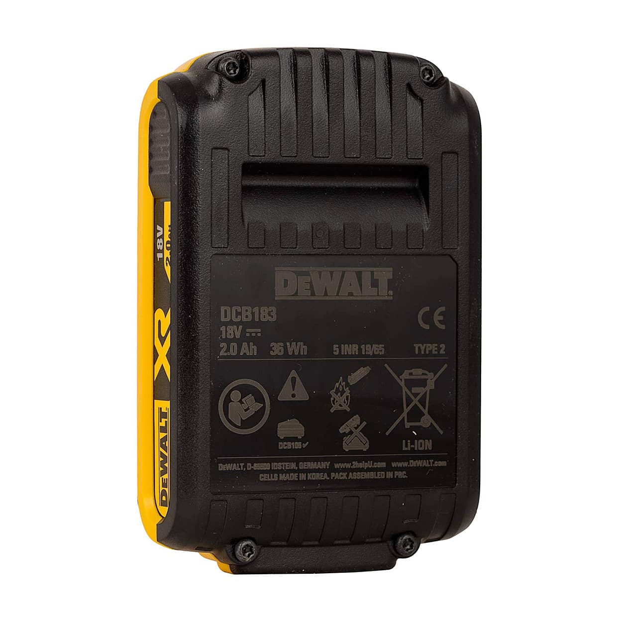 Dewalt 18V / 2.0 Ah XR Li-ion Battery Pack, DCB183-XJ