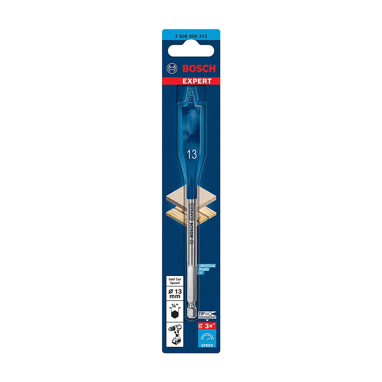 Bosch 13 mm Expert Self Cut Speed Spade Drill Bit, 2 608 900 313