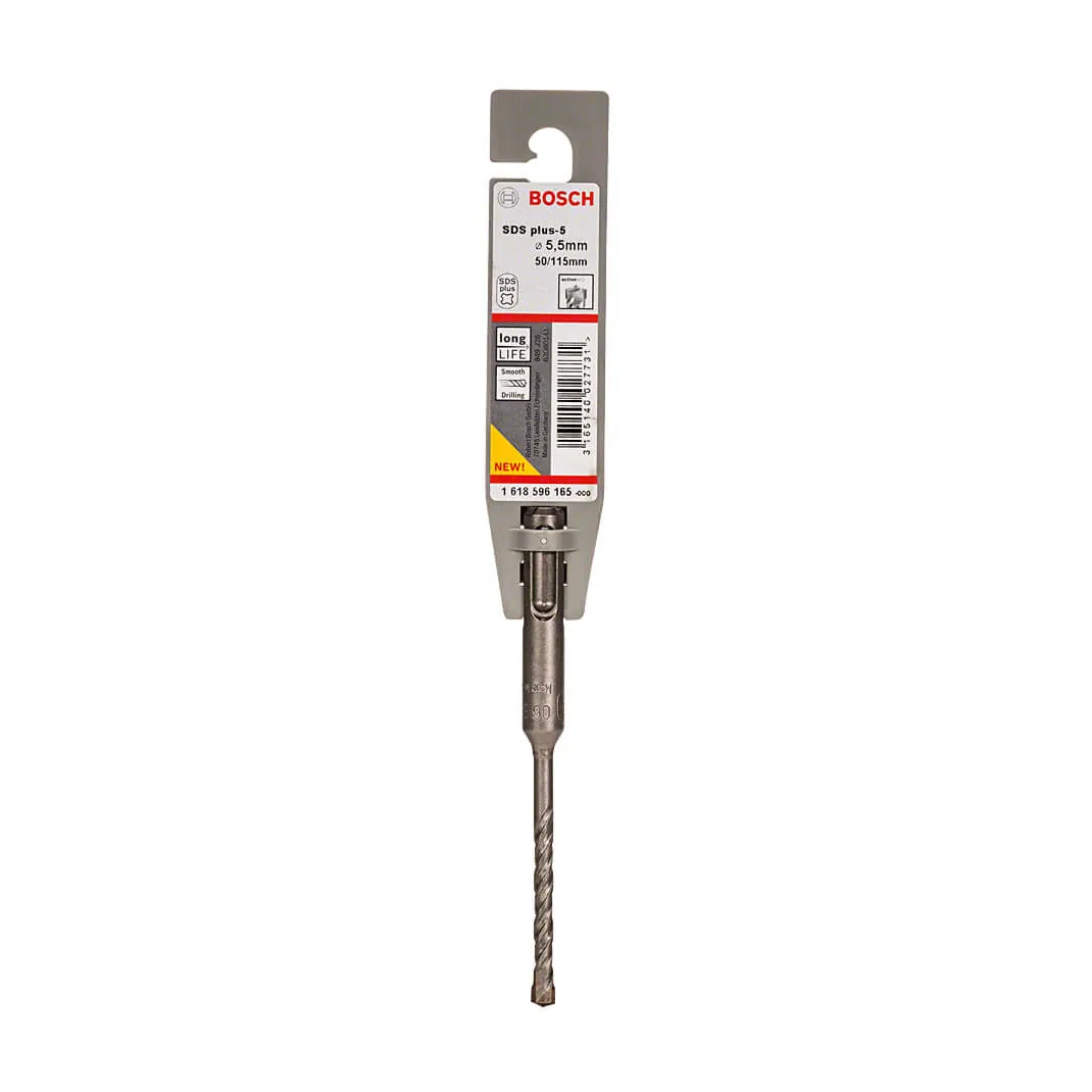 Bosch 5.50 x 115 mm SDS Plus-5 Drill Bits, 1 618 596 165