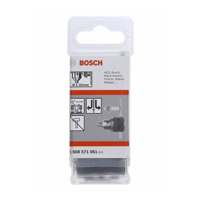 Bosch 1/2" x 20 UNF, 1 - 10 mm Capacity, Keyed Chucks, 1 608 571 061