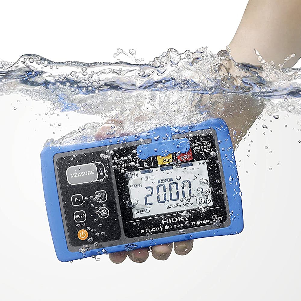 Hioki 0 - 30.0 V rms Digital Earth Tester With IP67 Dustproof & Waterproof Protection, FT6031-50