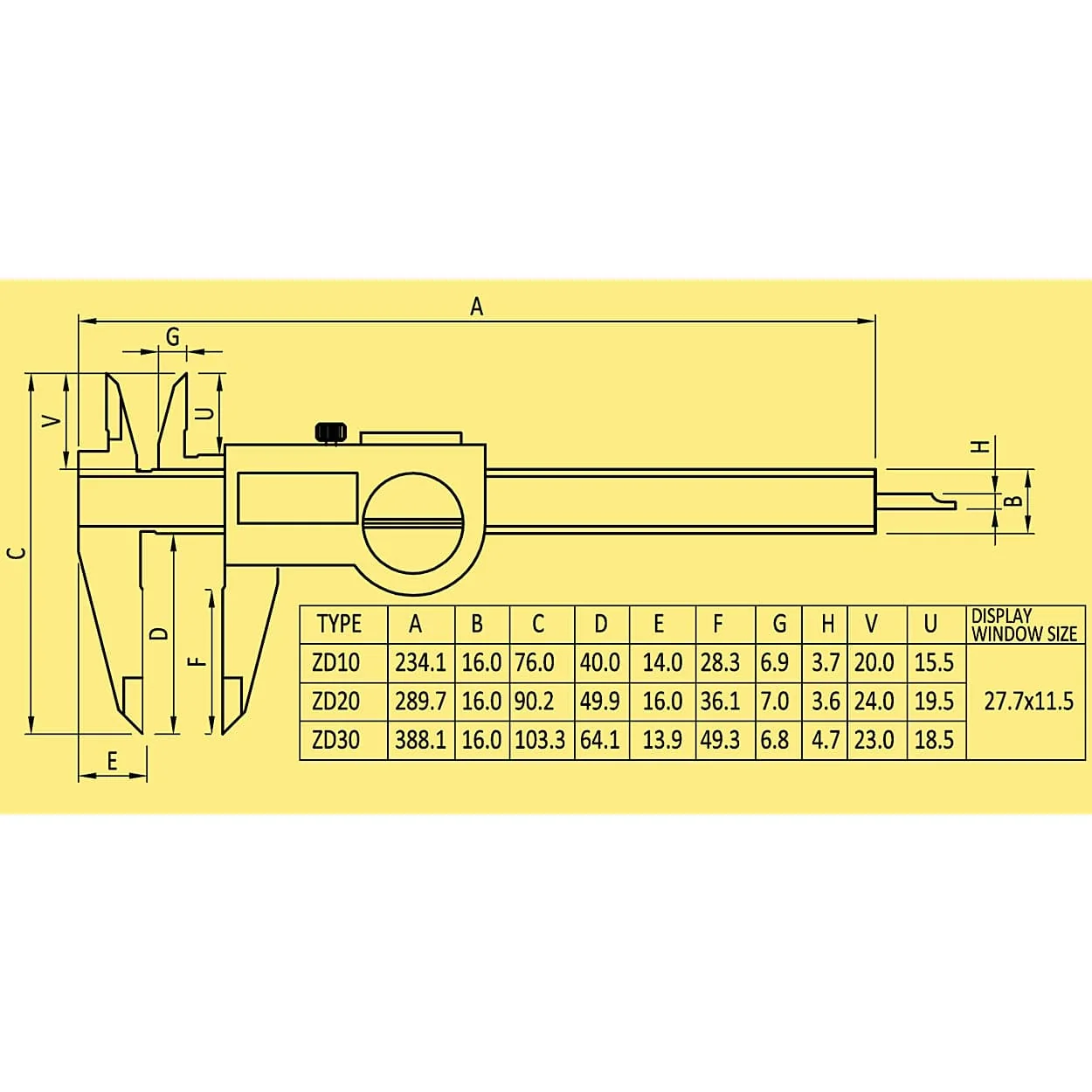 Baker 150 mm / 6 inch (ZD Series) IP67 Water Proof (Swiss Technology) Digital Vernier Caliper, ZD10