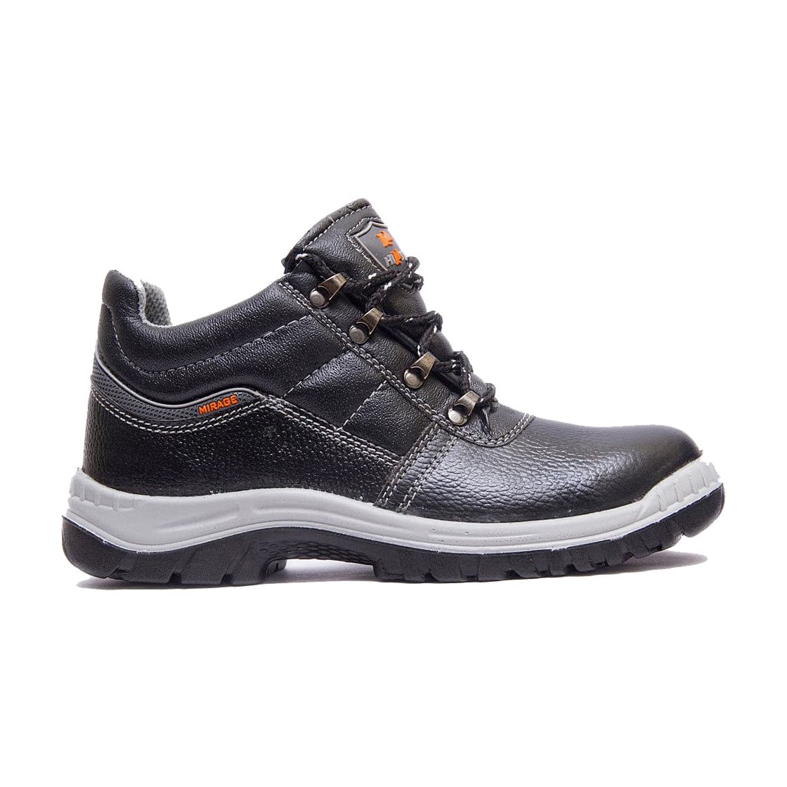 Hillson ISI Marked Double Density Buff Leather Mirage Safety Shoes - Steel Toe (Black)